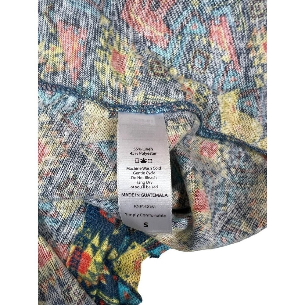 LulaRoe Sarah Women's Super Long Blue Textile Cardigan - Picture 4 of 7